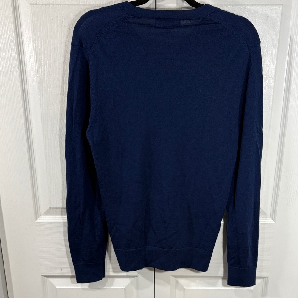 Banana Republic 100% merino wool Deep Blue V-Neck Sweater - Picture 3 of 6
